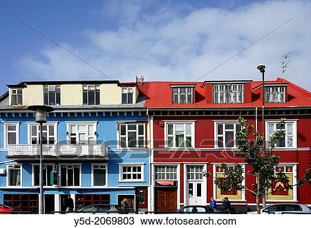 colorful facades of buildings, old town of Reykjavik, Iceland. View Large Photo Image Stock Image - colorful facades of buildings, old town of Reykjavik, Iceland.. Fotosearch