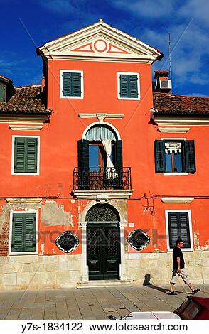 Stock Image - Colorful housel in the island of Burano near Venice, Italy, Europe. Fotosearch