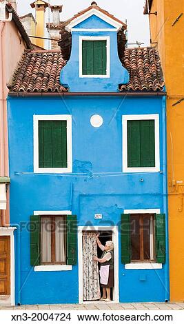Picture - Colorful houses, Burano island, Venice, Veneto, Italy, Europe.. Fotosearch