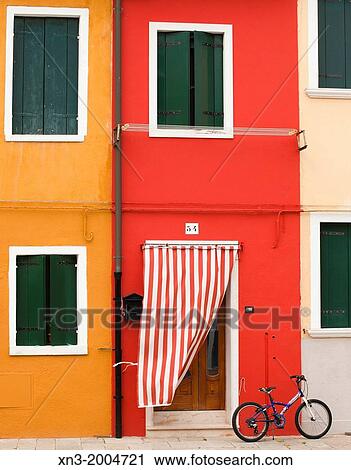 Colorful houses, Burano island, Venice, Veneto, Italy, Europe. View Large Photo Image Stock Image - Colorful houses, Burano island, Venice, Veneto, Italy, Europe.. Fotosearch