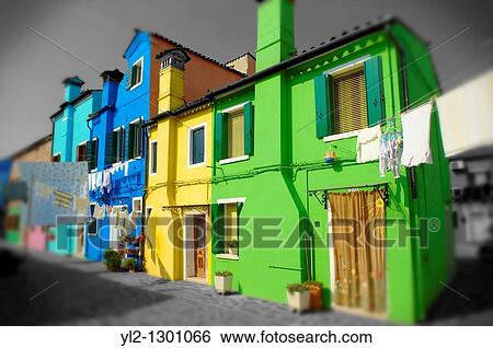 Colorful houses, Fondementi Pontinella Destro, Burano Venice Italy View Large Photo Image Stock Photograph - Colorful houses, Fondementi Pontinella Destro, Burano Venice Italy. Fotosearch
