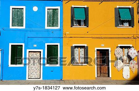 Colorful houses in the island of Burano near Venice, Italy, Europe View Large Photo Image Stock Photo - Colorful houses in the island of Burano near Venice, Italy, Europe. Fotosearch