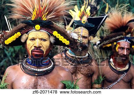 Colorful Huli Wigmen of Papua New Guinea. View Large Photo Image Stock Photo - Colorful Huli Wigmen of Papua New Guinea.. Fotosearch