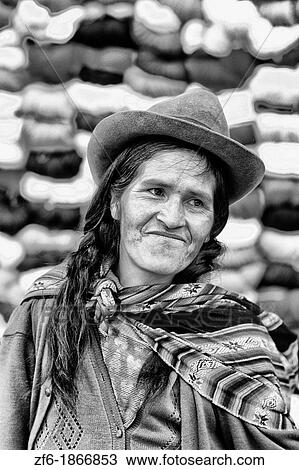 Stock Image - Colorful Inca Woman in Costume Cuzco Peru. Fotosearch