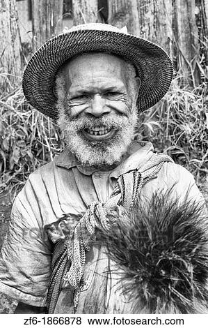 Stock Photo - Colorful Native Old Man in Papua New Guinea. Fotosearch