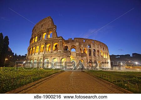 Colosseum at dusk, Rome, Italy View Large Photo Image Stock Photograph - Colosseum at dusk, Rome, Italy. Fotosearch
