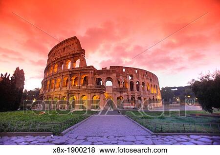 Colosseum at sunrise, Rome, Italy View Large Photo Image Stock Photo - Colosseum at sunrise, Rome, Italy. Fotosearch