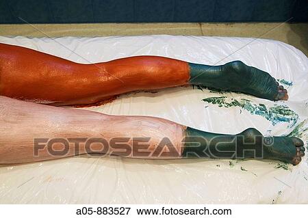 Colour energy, mud body treatment in spa, Lierganes. Pas-Miera, Cantabria, Spain View Large Photo Image Stock Photo - Colour energy, mud body treatment in spa, Lierganes. Pas-Miera, Cantabria, Spain. Fotosearch