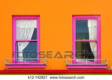 Coloured wall and windows. Galway City. Co. Galway. Ireland View Large Photo Image Stock Image - Coloured wall and windows. Galway City. Co. Galway. Ireland. Fotosearch