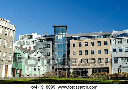 Colourful architecture and buildings of Reykjavik city centre Iceland View Large Photo Image Stock Photo - Colourful architecture and buildings of Reykjavik city centre Iceland. Fotosearch