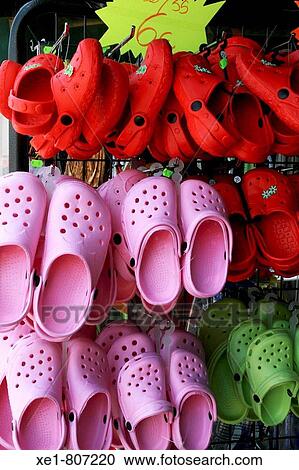 Colourful shoes. L? Escala. Girona province, Catalonia, Spain View Large Photo Image Stock Image - Colourful shoes. L? Escala. Girona province, Catalonia, Spain. Fotosearch