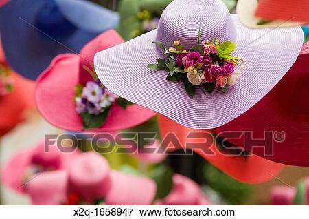 Colourful spring hats View Large Photo Image Stock Photo - Colourful spring hats. Fotosearch