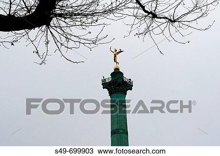 Stock Image - Column of July. Bastille Square. Paris.. Fotosearch