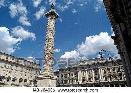 Column of Marcus Aurelius in Piazza Colonna, Rome, Italy View Large Photo Image Stock Photography - Column of Marcus Aurelius in Piazza Colonna, Rome, Italy. Fotosearch