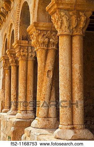 Column with twisted shafts in the gallery of the Romanesque Church of San Pedro (12th century), Caracena, Soria province, Castilla-Leon, Spain View Large Photo Image Stock Image - Column with twisted shafts in the gallery of the Romanesque Church of San Pedro (12th century), Caracena, Soria province, Castilla-Leon, Spain. Fotosearch