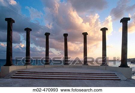 Stock Image - Columns. Cancn. Quintana Roo. Mexico.. Fotosearch