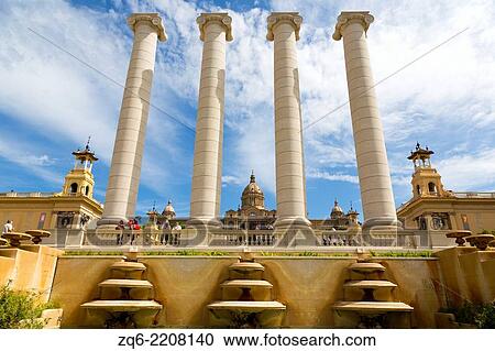 Columns in front of the Museu Nacional d'Art de Catalunya, The National Art Museum of Catalunya in Barcelona, Spain. View Large Photo Image Stock Image - Columns in front of the Museu Nacional d'Art de Catalunya, The National Art Museum of Catalunya in Barcelona, Spain.. Fotosearch