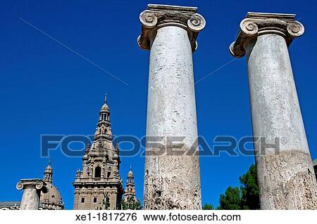 columns, Joan Maragall Gardens, Palau Nacional, Montjuic, Barcelona, Catalonia, Spain View Large Photo Image Stock Photograph - columns, Joan Maragall Gardens, Palau Nacional, Montjuic, Barcelona, Catalonia, Spain. Fotosearch