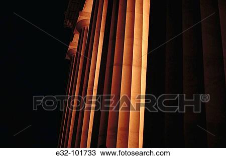 Columns lit at night, Lincoln Memorial. Washington D. C., USA View Large Photo Image Stock Image - Columns lit at night, Lincoln Memorial. Washington D. C., USA. Fotosearch