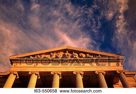 Columns of building looking up at sky View Large Photo Image Stock Photo - Columns of building looking up at sky. Fotosearch