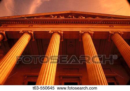 Columns of building looking up at sky View Large Photo Image Stock Photography - Columns of building looking up at sky. Fotosearch