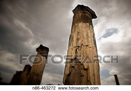 Columns, ruins of the Roman city of Pompeii. Campania, Italy View Large Photo Image Stock Image - Columns, ruins of the Roman city of Pompeii. Campania, Italy. Fotosearch