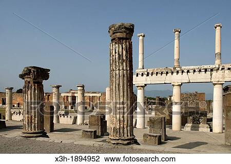 columns surrounding the Forum, archeological site of Pompeii, province of Naples, Campania region, southern Italy, Europe View Large Photo Image Stock Image - columns surrounding the Forum, archeological site of Pompeii, province of Naples, Campania region, southern Italy, Europe. Fotosearch
