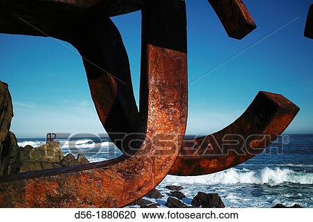Comb of the winds, Peine del Viento sculpture by Eduardo Chillida, San Sebastian, Donostia, Guipuzcoa View Large Photo Image Stock Image - Comb of the winds, Peine del Viento sculpture by Eduardo Chillida, San Sebastian, Donostia, Guipuzcoa. Fotosearch
