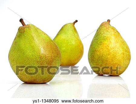 Stock Photography - COMICE PEAR pyrus communis AGAINST WHITE BACKGROUND. Fotosearch
