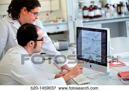 Computational study of chemical reaction to develop new drugs, research lab, IkerChem research lab, design and synthesis of new chemical entities with therapeutic applications in oncology View Large Photo Image Stock Photo - Computational study of chemical reaction to develop new drugs, research lab, IkerChem research lab, design and synthesis of new chemical entities with therapeutic applications in oncology. Fotosearch