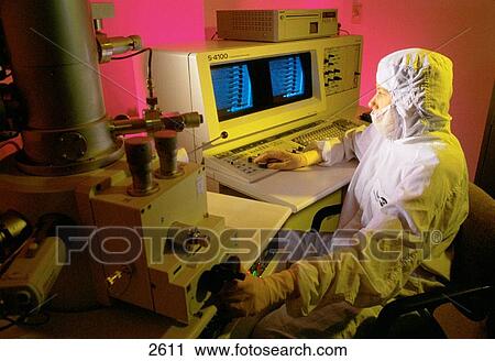 Computer chip manufacturing. Electron microscope clean room. California. USA View Large Photo Image Stock Image - Computer chip manufacturing. Electron microscope clean room. California. USA. Fotosearch