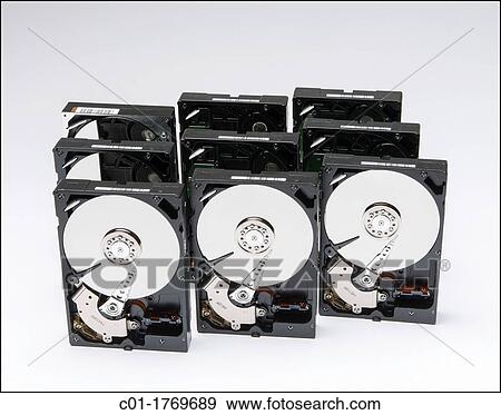 Computer hard drives View Large Photo Image Stock Photo - Computer hard drives. Fotosearch