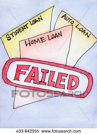 Stock Photography - Conceptual illustration, illustrating failed loans. Fotosearch