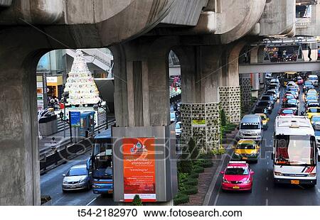 Concrete pillars of the Skytrain in Bangkok View Large Photo Image Stock Image - Concrete pillars of the Skytrain in Bangkok. Fotosearch