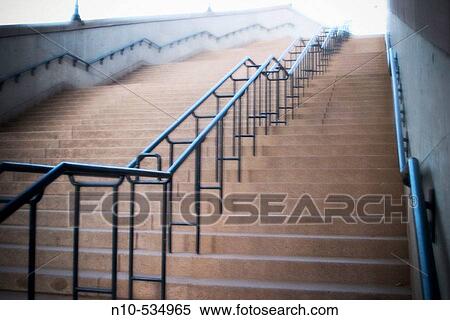 Concrete stairs and metal hand railing View Large Photo Image Stock Photography - Concrete stairs and metal hand railing. Fotosearch