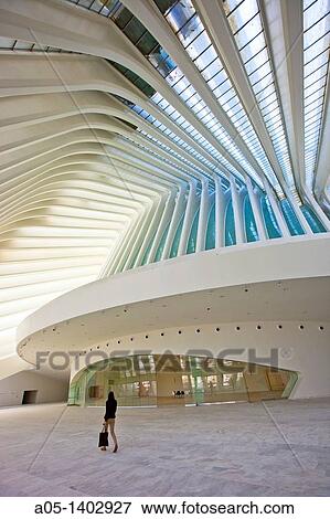 Stock Photo - Conference and Exhibitions Centre Ciudad de Oviedo by Santiago Calatrava, Oviedo, Asturias, Spain.. Fotosearch