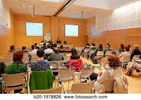 Conference Hall, Bioterra, fair of organic products, green building, renewable energy and responsible consumption, Ficoba, Irun, Gipuzkoa, Basque Country, Spain. View Large Photo Image Stock Photograph - Conference Hall, Bioterra, fair of organic products, green building, renewable energy and responsible consumption, Ficoba, Irun, Gipuzkoa, Basque Country, Spain.. Fotosearch