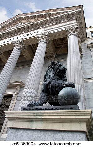 Congreso de los Diputados Spanish Parliament building Madrid Spain View Large Photo Image Picture - Congreso de los Diputados Spanish Parliament building Madrid Spain. Fotosearch