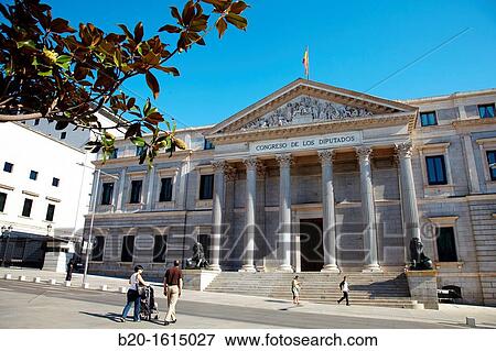Congress of Deputies, Palace of the Spanish Parliament, Madrid, Spain View Large Photo Image Stock Photo - Congress of Deputies, Palace of the Spanish Parliament, Madrid, Spain. Fotosearch