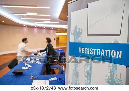 Congress registration table View Large Photo Image Stock Image - Congress registration table. Fotosearch