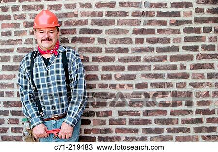 Stock Image - Construction worker. Fotosearch