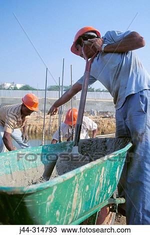 Stock Image - Construction workers, Venezuela. Fotosearch