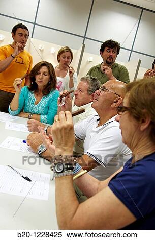 Consumers tasting chocolate bars in sensory lab, AZTI-Tecnalia Marine and Food Research Center, Derio, Bizkaia, Euskadi, Spain View Large Photo Image Stock Photography - Consumers tasting chocolate bars in sensory lab, AZTI-Tecnalia Marine and Food Research Center, Derio, Bizkaia, Euskadi, Spain. Fotosearch
