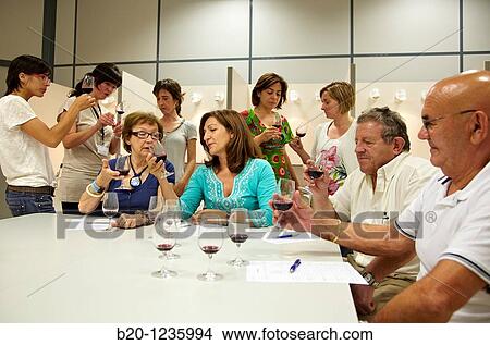 Consumers tasting wine tutored by a sensory analysis specialist, AZTI-Tecnalia Marine and Food Research Center, Derio, Bizkaia, Euskadi, Spain View Large Photo Image Picture - Consumers tasting wine tutored by a sensory analysis specialist, AZTI-Tecnalia Marine and Food Research Center, Derio, Bizkaia, Euskadi, Spain. Fotosearch