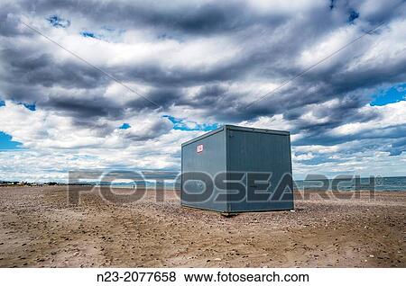 Container on the beach, Canet, Valencia, Spain. View Large Photo Image Stock Photo - Container on the beach, Canet, Valencia, Spain.. Fotosearch