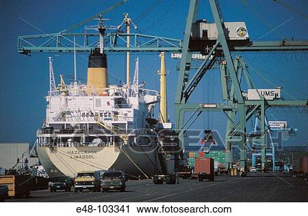 Container ship in port View Large Photo Image Stock Image - Container ship in port. Fotosearch