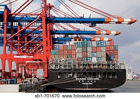 Container terminal, Eurogate, Hamburg, Germany View Large Photo Image Stock Image - Container terminal, Eurogate, Hamburg, Germany. Fotosearch