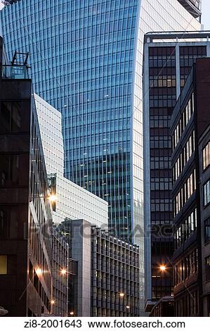 Stock Image - Contemporary office buildings on Fenchurch street, City of London, England.. Fotosearch