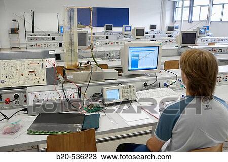 Stock Image - Control Lab, Department of Electronics and Telecommunications, Escuela Universitaria Polit? cnica, Universidad del Pais Vasco, San Sebastian, Gipuzkoa, Basque Country, Spain. Fotosearch