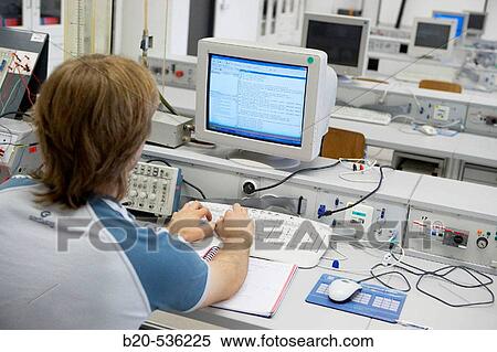 Stock Photography - Control Lab, Department of Electronics and Telecommunications, Escuela Universitaria Polit? cnica, Universidad del Pais Vasco, San Sebastian, Gipuzkoa, Basque Country, Spain. Fotosearch